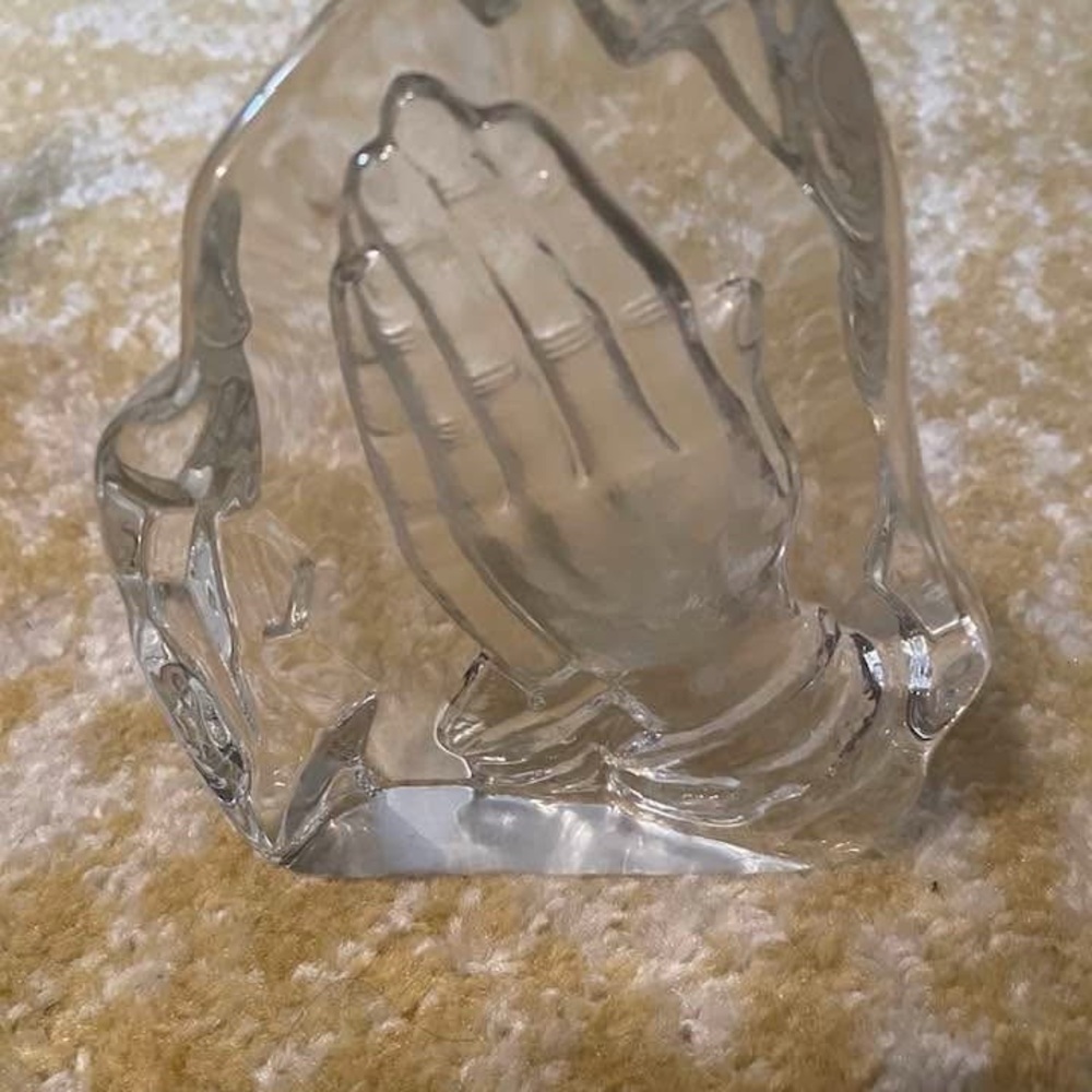 Crystal Praying Hands Sculpture